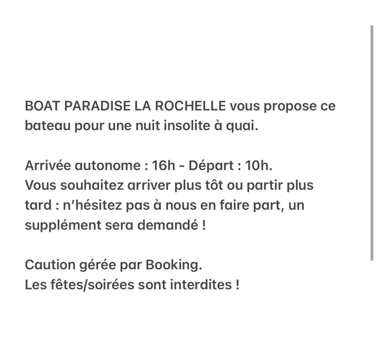 Nuit Insolite Sur Un Bateau Linge Et Menage Inclus - Boat Paradise La Rochelle La Rochelle  Eksteriør billede